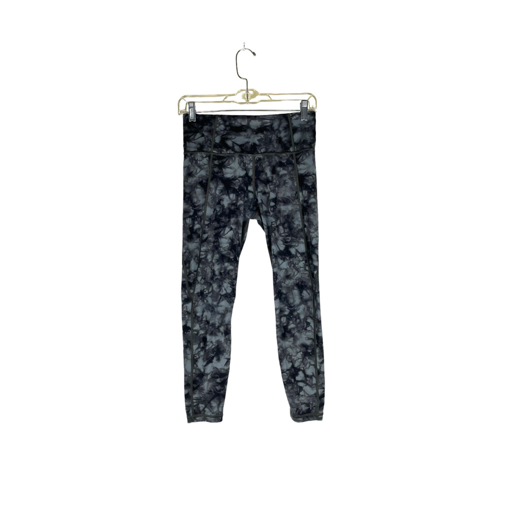 ATHLETA Leggings Small Tie Dye Gray Black Print